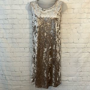 ee:some crinkled velvet pewter color flowy dress